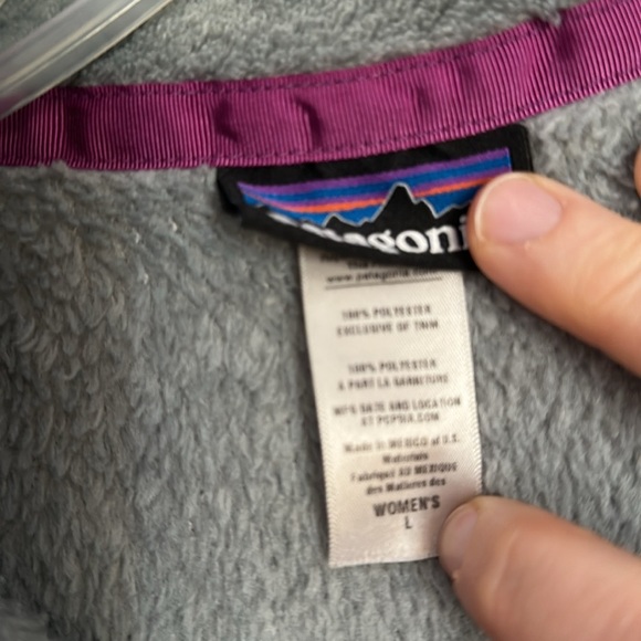 Patagonia Retool Snap Fleece Gray and Purple Pullover, Large - Picture 3 of 4